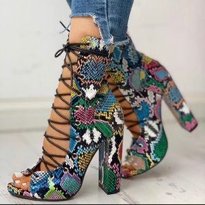 Brand new lace up block heels